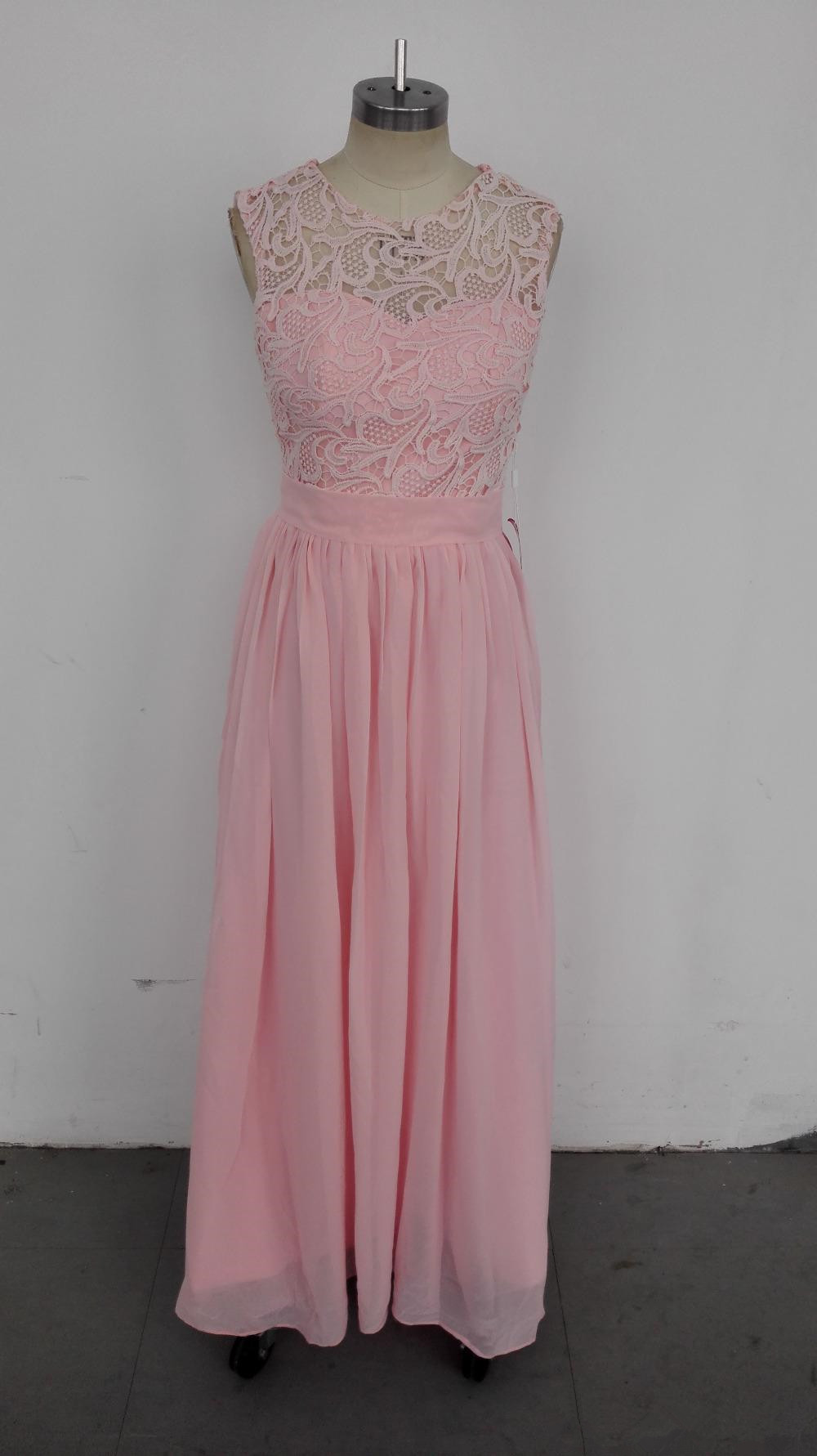 Blush Pink Jewel Chiffon A-Line Bridesmaid Bohemian Maid Of Honor Plus Size Long Wedding Guest Dresses Real Image Cps489