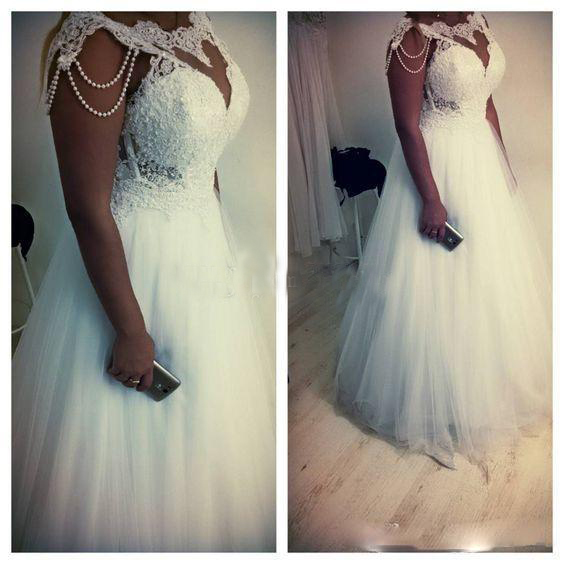 2018 Newest Design A e Dresses Bateau Pearl Lace Appliqued Sash Bow Country Garden African Wedding Gown Brial Dress