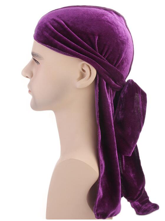 Unisex Men Women Chemo Cap Gold Velvet Breathable Bandana Hat Turban Caps Doo Durag long tail scorpion pirate hat TJM-05B