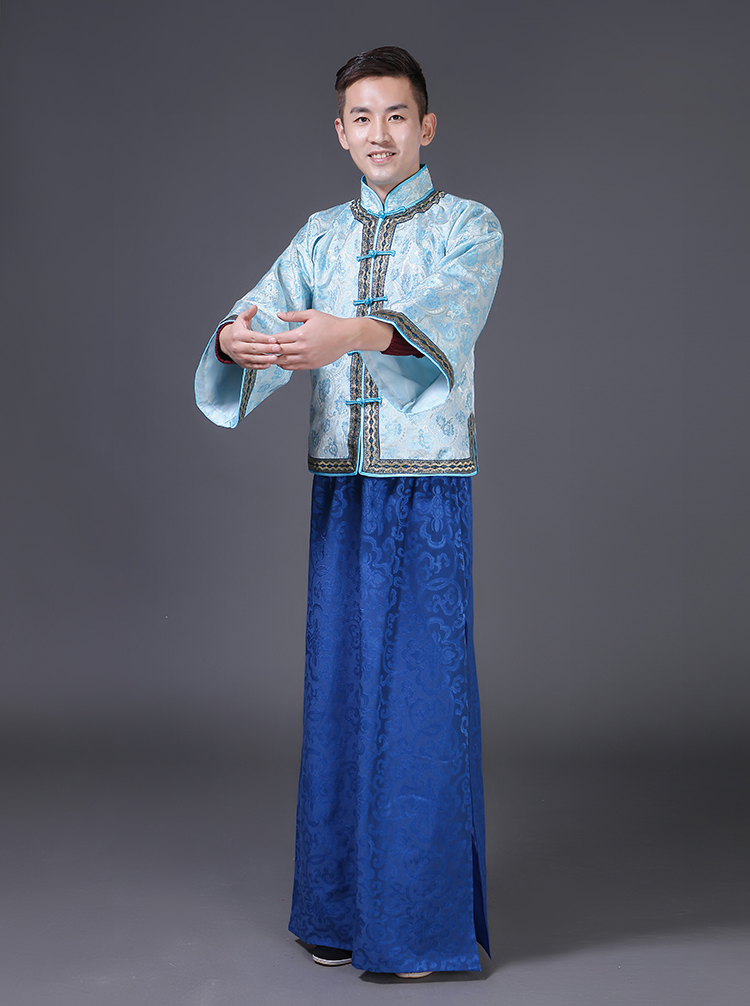 Chinese Men Cheongsam Tang suit Costume Oriental Hanfu male vestido traditional Chinese ancient the qing dynasty garment Ethnic Clothing