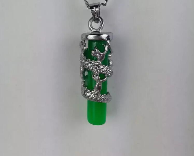 11Free shipping green Jade pendant necklace Long Zhu pendant color retention plated silver jade dragon pillars wholesale C2
11Free shipping green Jade pendant necklace Long Zhu pendant color retention plated silver jade dragon pillars wholesale C2