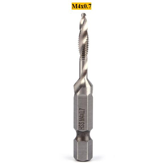 Selling 6PSC HSS High Speed Steel Drill Bits Set 14quot Hex Shank Metric Screw Thread Tap Taper Drill Bit M3 M4 M5 M63336764
