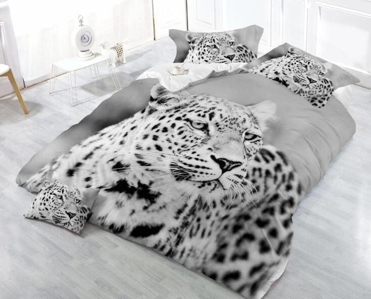 3D Animal Printed Bedding Set Cat Dolphin Leopard Bed sheets Duvet Cover Bed Sheet with Pillowcase