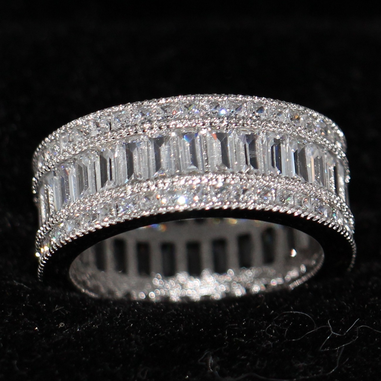 Princess Cut Topaz Engagement Ring: 10KT White Gold CZ Wedding Band (Size 5-11) Free shipping