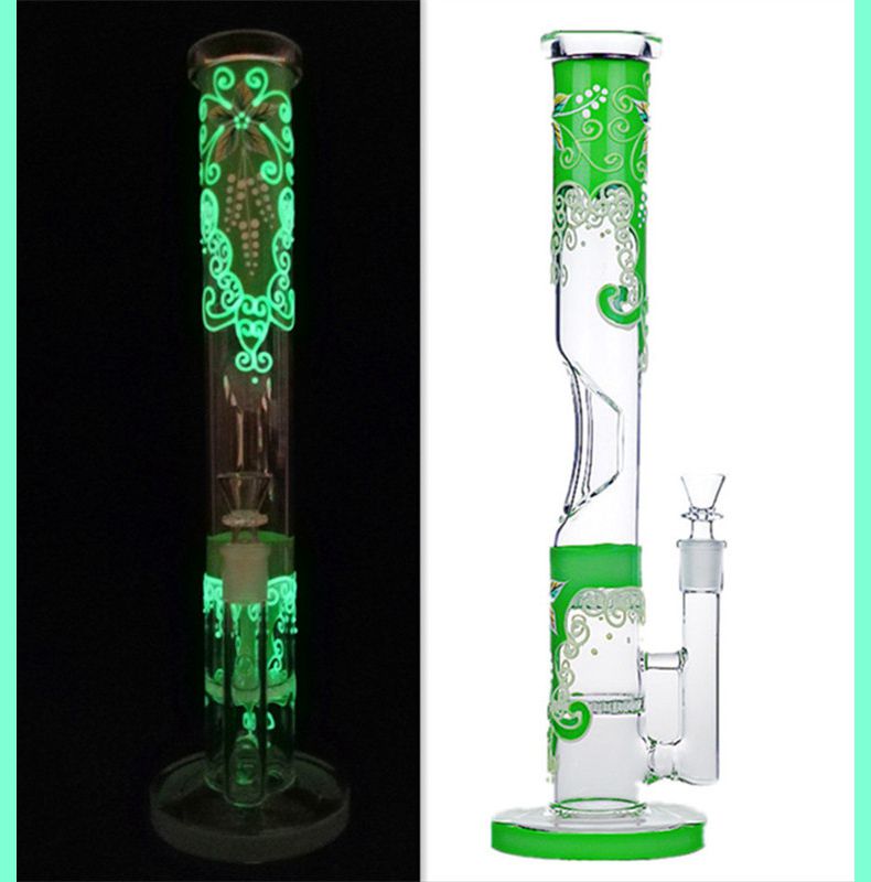 14 inch tall Glow in the Dark Luminous Glass Bong Beaker Dab Rig Glass Water Pipe 14mm bowl Hand painted flowers
14 inch tall Glow in the Dark Luminous Glass Bong Beaker Dab Rig Glass Water Pipe 14mm bowl Hand painted flowers