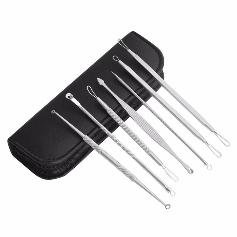 Blackhead Remover Tool Kit Stainless Steel Comedone Acne Needle Clip Durable Skin Care Tools Kit De Herramientas Para Eliminar Puntos Negros De Acero 