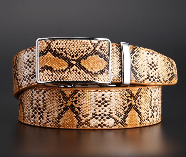 Hot selling new Mens womens black belt Genuine leather Business belts Pure color belt snake pattern buckle belt for gift