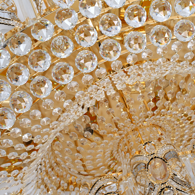 Modern Crystal Ceiling Chandeliers Lights Fixture European American Gold Surface Mounted Hang Lamps LED Lamp Round Home Indoor Lighting 3 Colors Dimma