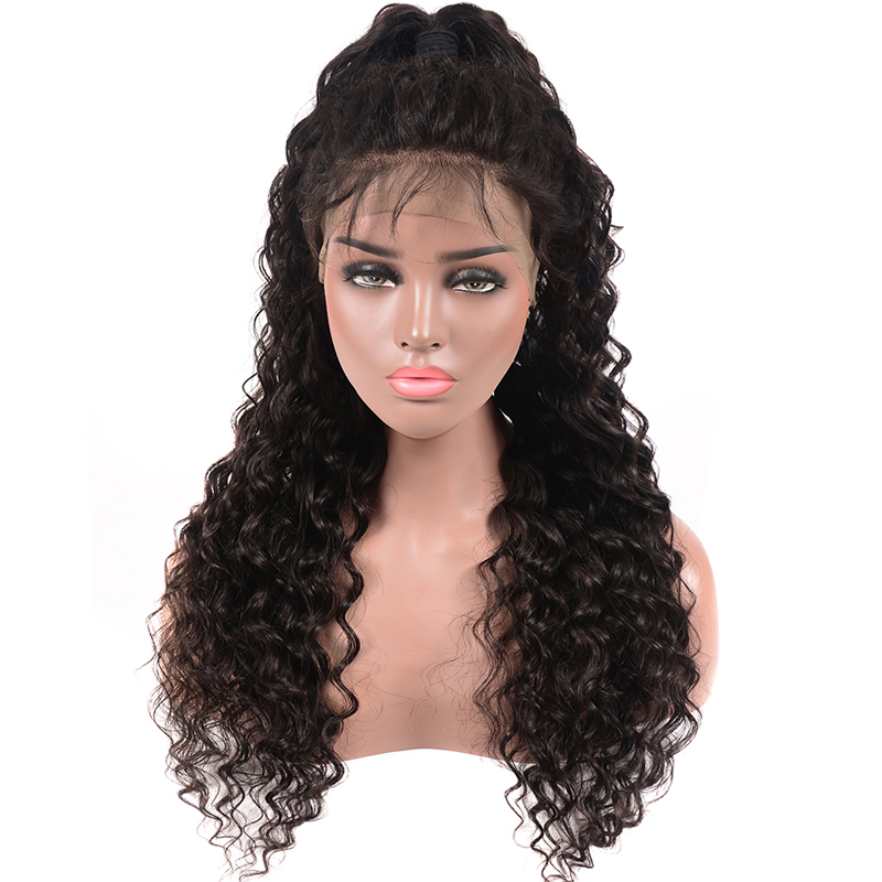 Evermagic natural wavy 13x6 deep parting lace front human hair wigs deep wave pre-plucked glueless lace front wig with baby hair