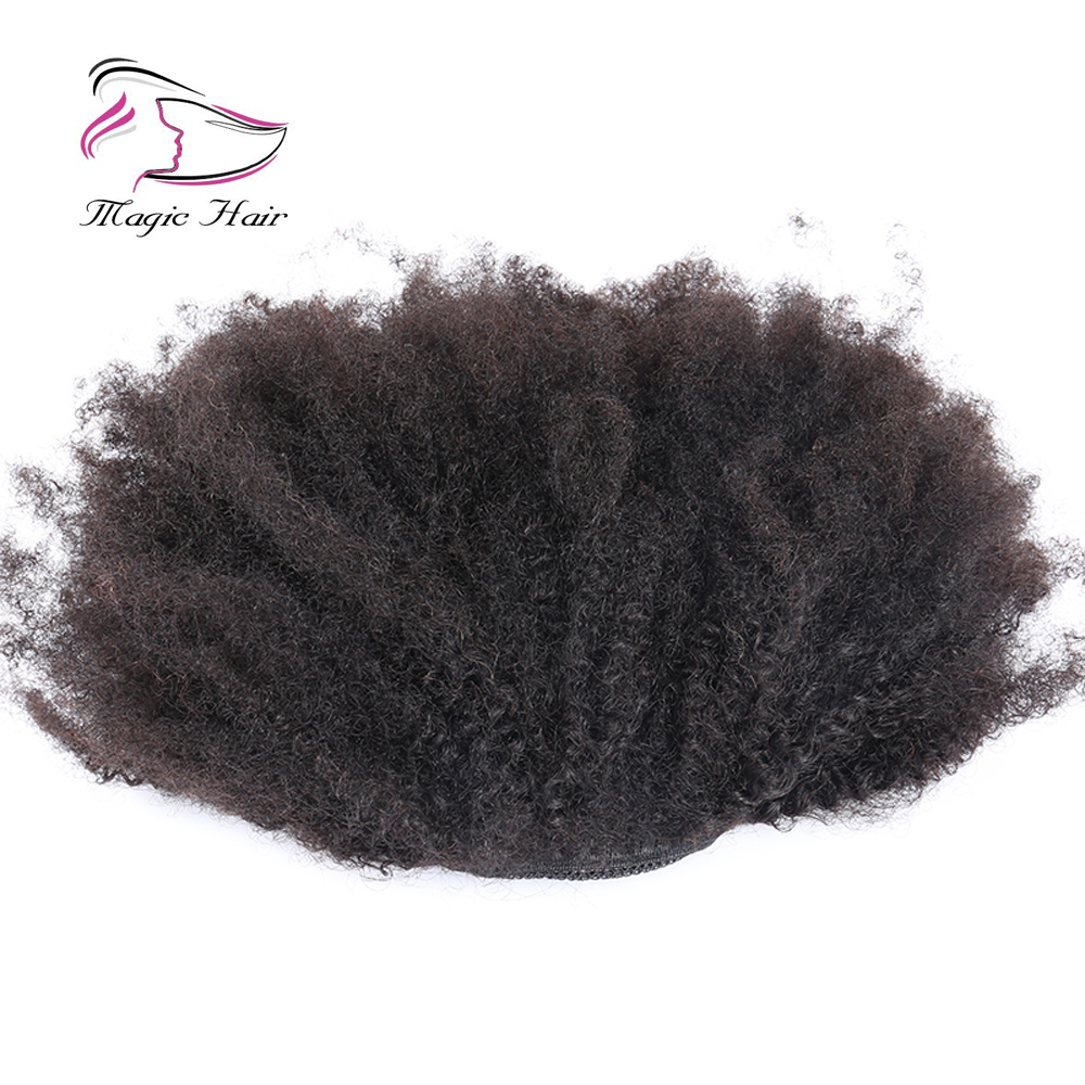Afro Kinky Curly Ponytail For Women Natural Black Remy Hair 1 Piece Clip In Ponytails 100% Human Hair Evermagic Hair Products
