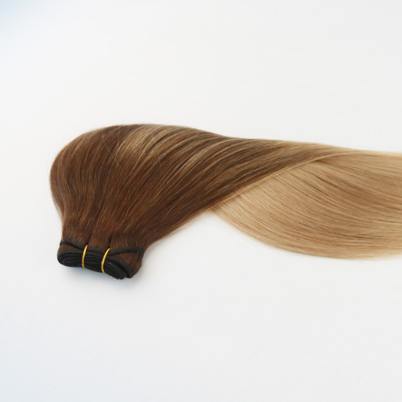 Human Hair Bundles Ombre #4 Fading to #18 Highlights Brazilian Virgin Hair 100G Per Bundle Straight Human Hair Weft Extensions