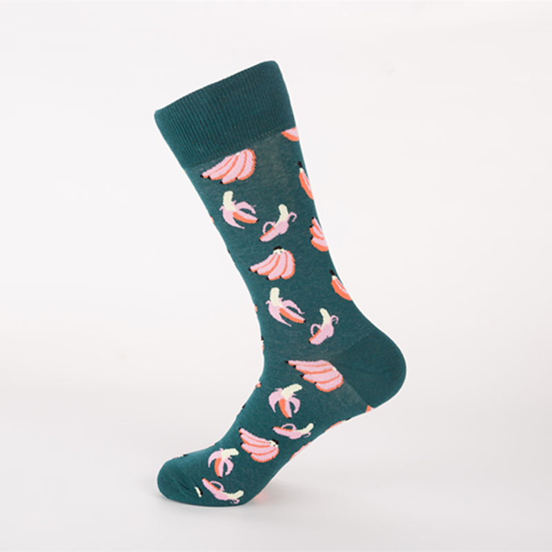 Mens happy socks man combed cotton funny socks colourful fruit long art sock men's fashion dress skateboard sock