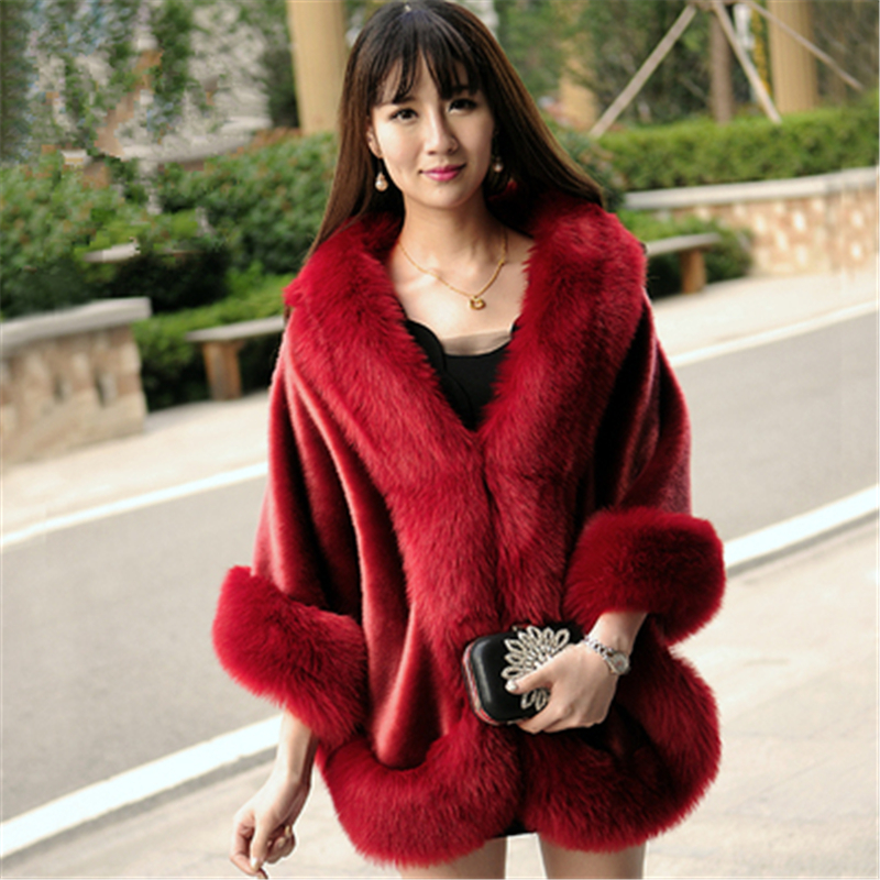 High Quality Elegant Warm Bolero Bridal Cape Winter Fur Women Jacket Cloaks Party Wedding Coat QC1160