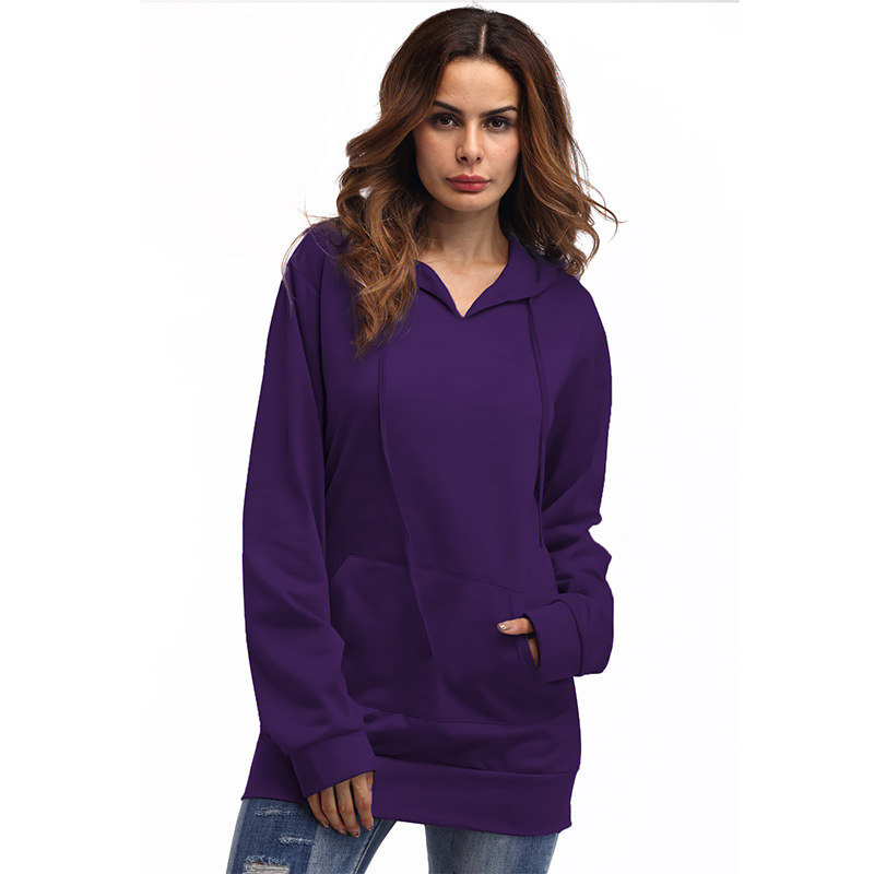 Women's Hoodies & Sweatshirts Solid Women Loose Simply Hooded Slim Fit Outwear Thin Pure Cotton Causal Top Clothing, Red