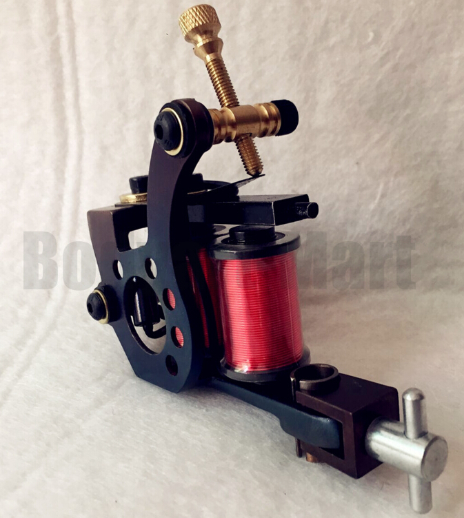 Cast Iron Tattoo Machine Gun Set Liner 8 Wrap Coils Steel For Tattoo Power Kit Set Free Shipping