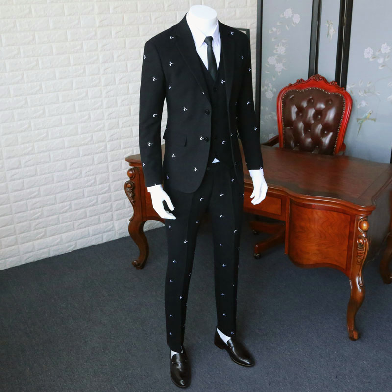 Anti-wrinkle Suit Blazer Slim Fit / Man Pure Black Embroidery Suit Jacket / Men Wedding Dresses Three Pieces 365wt19, A set
Anti-wrinkle Suit Blazer Slim Fit / Man Pure Black Embroidery Suit Jacket / Men Wedding Dresses Three Pieces 365wt19, A set
