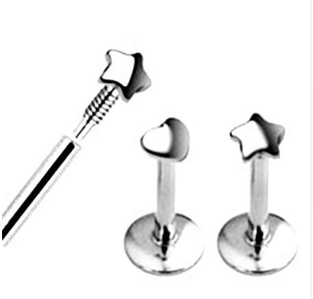 Surgical Steel Heart Star Lip Bar Labret Ring Hoop Helix Cartilage Tragus Stud Daith Ear Studs Body Piercing Jewelry