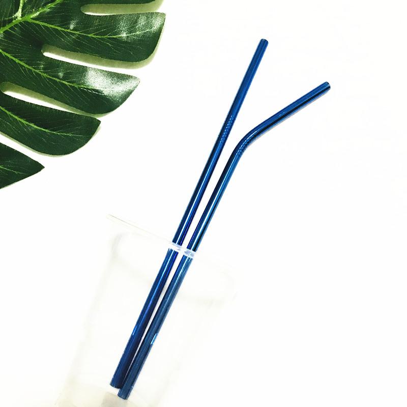 8.5inch 10.5inch Reusable Stainless Steel 304 Bent Straight Drinking Straws for for 900ML Cup Gold Rose Gold Black Rainbow Color