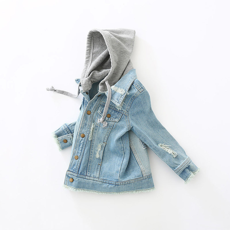 Toddler Kids Denim Jacket Baby Boys Clothes 2018 Autumn Children Long Sleeve Hooded Coat Jaqueta Jeans Infantil Manteau Garcon