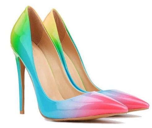 Mixed Rainbow Color Shiny Leather High Heels Pumps Shoes Woman Elegant Pointed Toe Slip On Chic Shallow Women Wedding Shoes, Black
Mixed Rainbow Color Shiny Leather High Heels Pumps Shoes Woman Elegant Pointed Toe Slip On Chic Shallow Women Wedding Shoes, Black