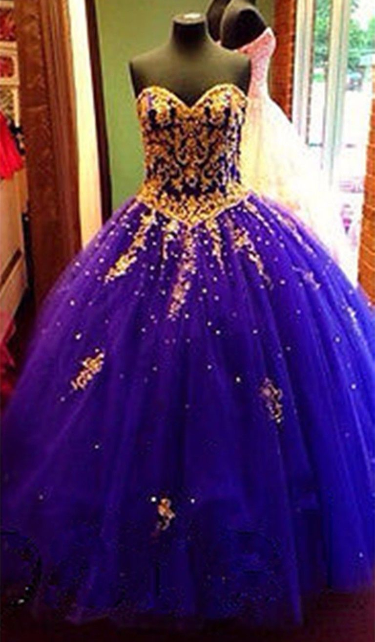 2018 New Beautiful Ball Gown Beading Long Purple Quinceanera Dresses Crystals For 15 Years Sweet 16 Plus Size Prom Party Gown QC1025