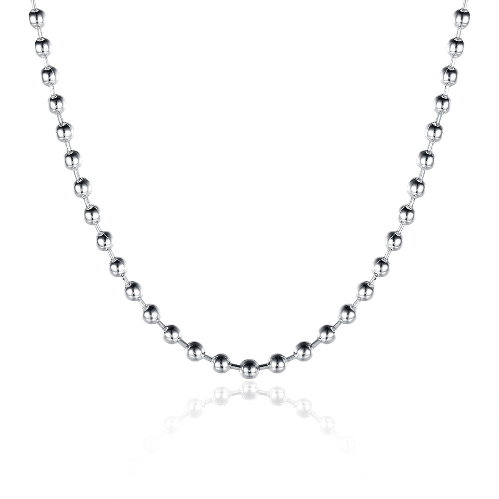 Fashion Jewelry Silver Chain 925 Necklace 2mm Smooth Bead Chain for Women Girl 16 18 20 22 24 inches
Fashion Jewelry Silver Chain 925 Necklace 2mm Smooth Bead Chain for Women Girl 16 18 20 22 24 inches