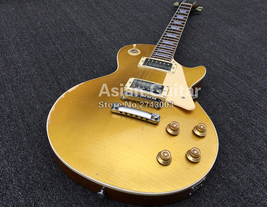 Custom Shop 1959 Aged Goldtop Relic Gold Top Electric Guitar Little Pin Tone Pro Bridge, Bone Nut, Humbucker Pickups
Custom Shop 1959 Aged Goldtop Relic Gold Top Electric Guitar Little Pin Tone Pro Bridge, Bone Nut, Humbucker Pickups