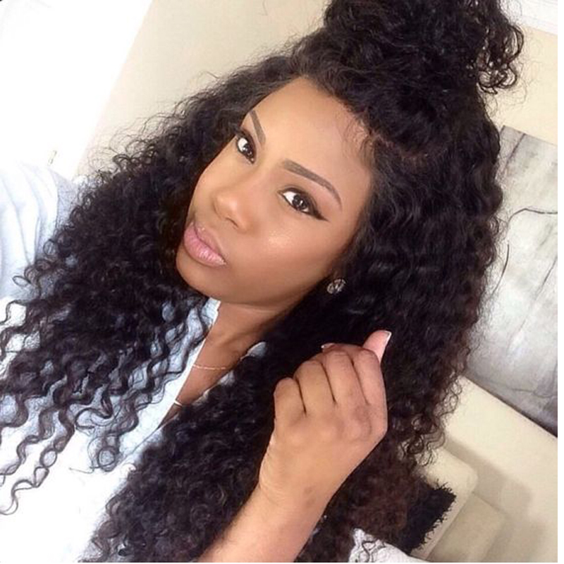 High quality loose curl Black Wig Glueless Heat Resistant Synthetic Lace Front Wig With Baby Hair Free Part Kinky Curly Wigs For Black Women