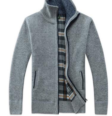Autumn winter men's jackets plus cashmere plus size loose large yards men youth wild collar jacket sweater, Gray 
Autumn winter men's jackets plus cashmere plus size loose large yards men youth wild collar jacket sweater, Gray