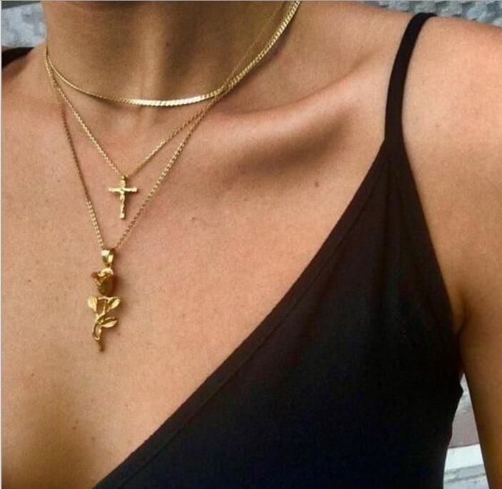 Boho Multi -Layer Triple Three Layered Gold Rose Flower Chain CZ Crystal Cross Choker Chunky Statement Necklace, Silver
Boho Multi -Layer Triple Three Layered Gold Rose Flower Chain CZ Crystal Cross Choker Chunky Statement Necklace, Silver
