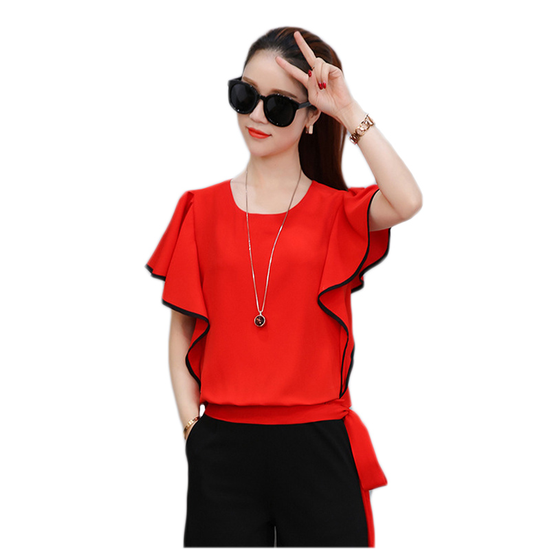 EFINNY Women Summer Suit Plus size Loose Breathable Jacket Cropped Pants Two Sets of Clothes Female