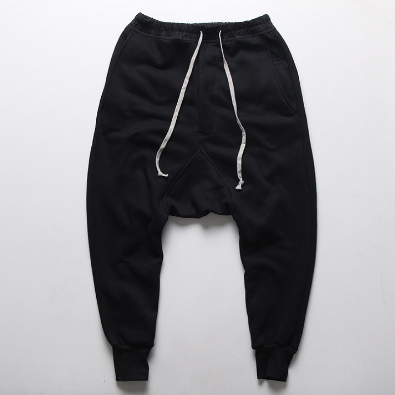 HZIJUE Pants Hip Hop Dance Harem Sweatpants Drop Crotch Pants Men Parkour Track Tapered Trousers