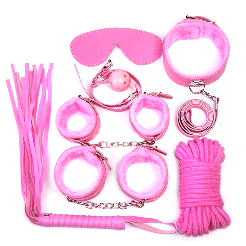 7PCS Leather Fantasias Sexy Erotic Adult Games,Wholesale Fetish Sex Bondage Restraint Handcuffs Whip Collar Sex Toy For Couple от DHgate WW