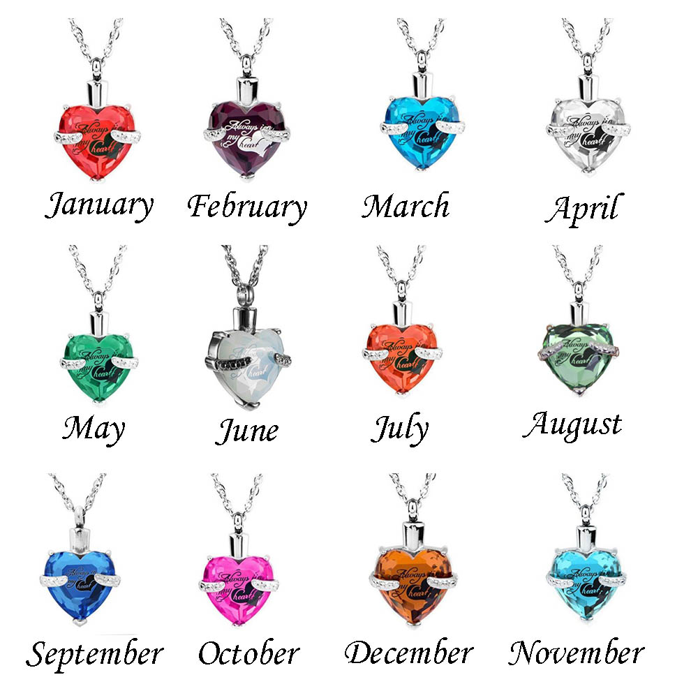 wholesale Custom-made personality Each month birthstone ashes urn cremation funeral pendant necklace fashion jewelry
wholesale Custom-made personality Each month birthstone ashes urn cremation funeral pendant necklace fashion jewelry