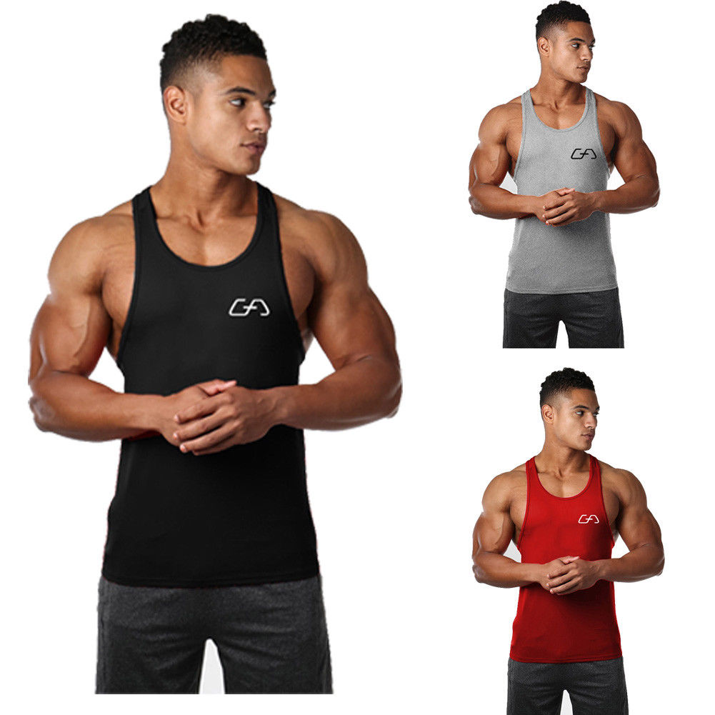Summer Cotton Blends Men Sleeveless Bodybuilding Shirt Tank Top Tee Male Causal Singlet Fitness Vest UK