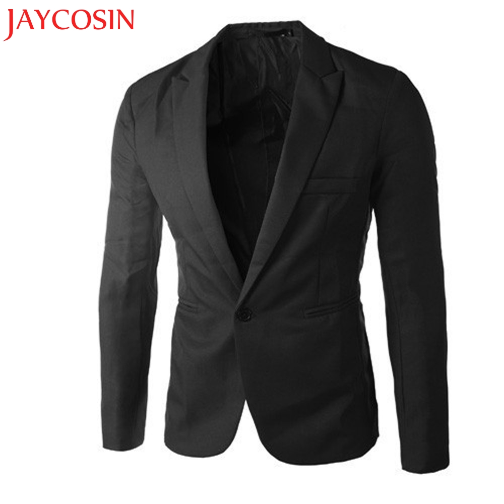 Wholesale-2017 Spring Autumn summer Charm Men's Casual Slim Fit One Button Suit Blazer Coat Jacket Tops Men Fashion Y7721 
Wholesale-2017 Spring Autumn summer Charm Men's Casual Slim Fit One Button Suit Blazer Coat Jacket Tops Men Fashion Y7721