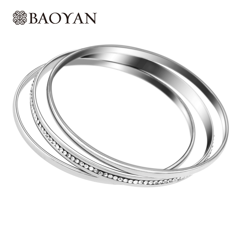 whole saleBaoyan 316L Stainless Steel Fashion Ladies Wholesale Pack of 3 Pcs Silver Color Crystal Bangle Set for Womens Jewelry
whole saleBaoyan 316L Stainless Steel Fashion Ladies Wholesale Pack of 3 Pcs Silver Color Crystal Bangle Set for Womens Jewelry