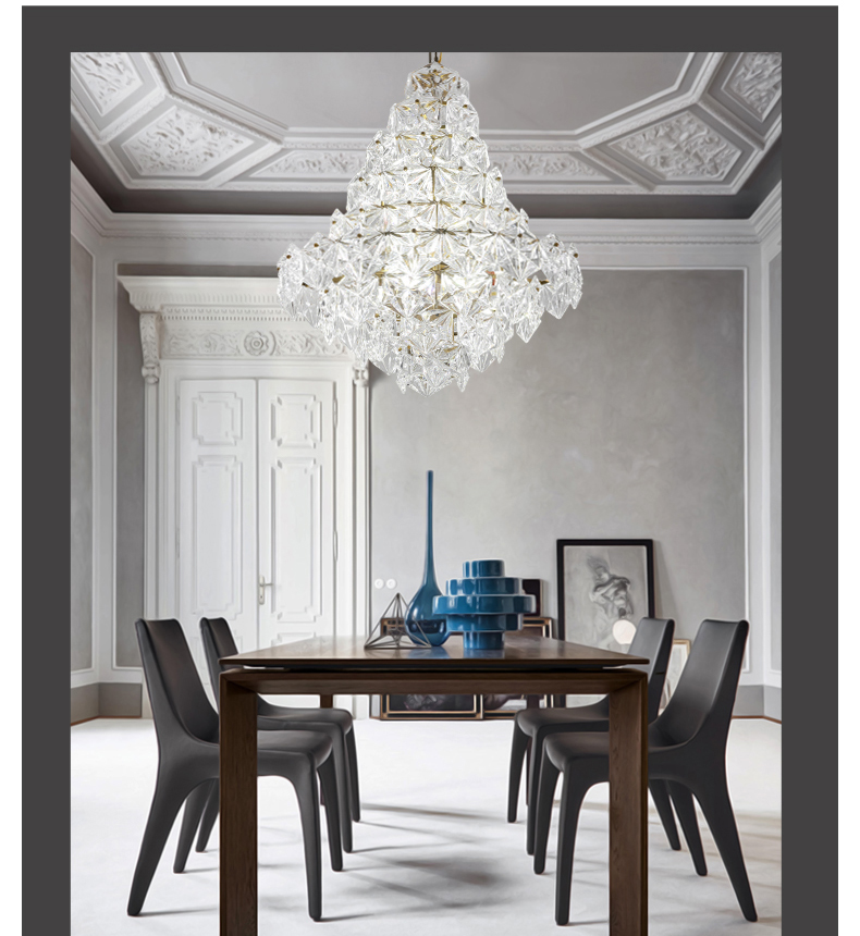 Modern Crystal Glass Chandeliers LED American Pendant Lights Fixture LED Dimmable Lamps Restaurant Dining Room Living Room Hanging Lamp