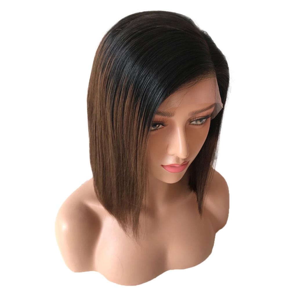 Full Lace Human Hair Wigs brazilian short human hair ombre color 1b/4# straight lace front human hair wigs