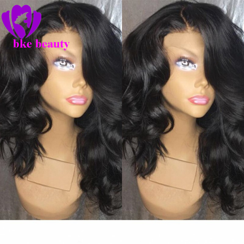 Fashion bob style beauty wavy Glueless Lace Front synthetic Wigs Pre Plucked Short Wigs heat resistant for black women