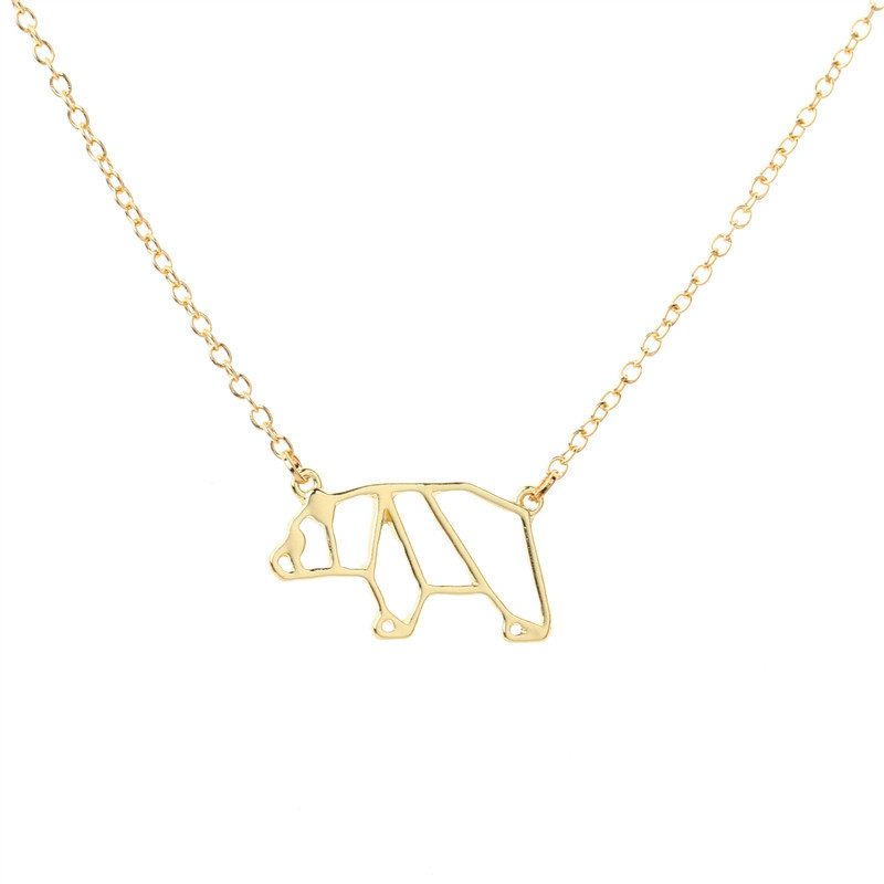 5PCS Origami Panda Necklace Mama Polar Cali Sea Bear Necklace Cute Pet Dog Pig Koala Necklaces for Paper Animal Bruin Gift