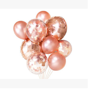 Transparent Latex Balloon With Rose Gold Confetti For Birthday Party Wedding Party Decoration 12 Inch & 18 Inch