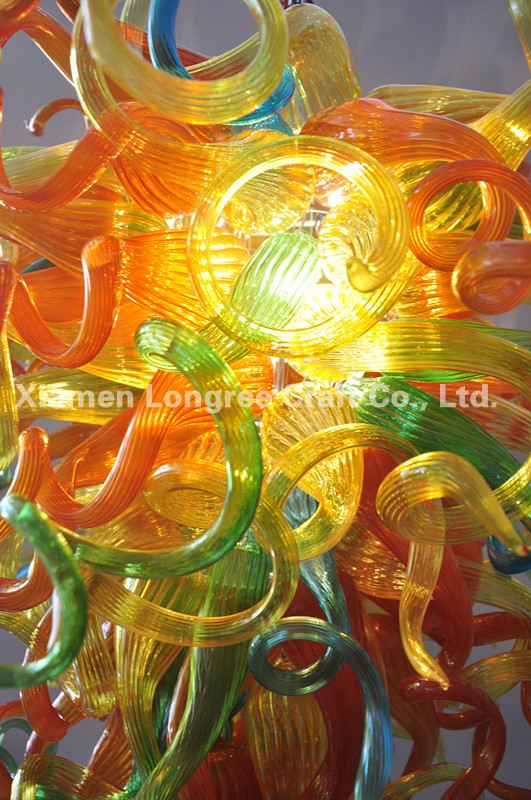 Modern Handmade LED Glass Chandelier Summer Bloom Colored Murano Crystal Chandeliers Pendant Light Fixture for Sale
