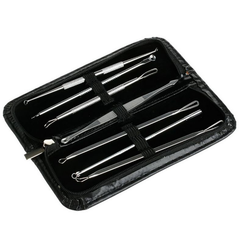 Blackhead Remover Tool Kit Stainless Steel Comedone Acne Needle Clip Durable Skin Care Tools Kit De Herramientas Para Eliminar Puntos Negros De Acero 