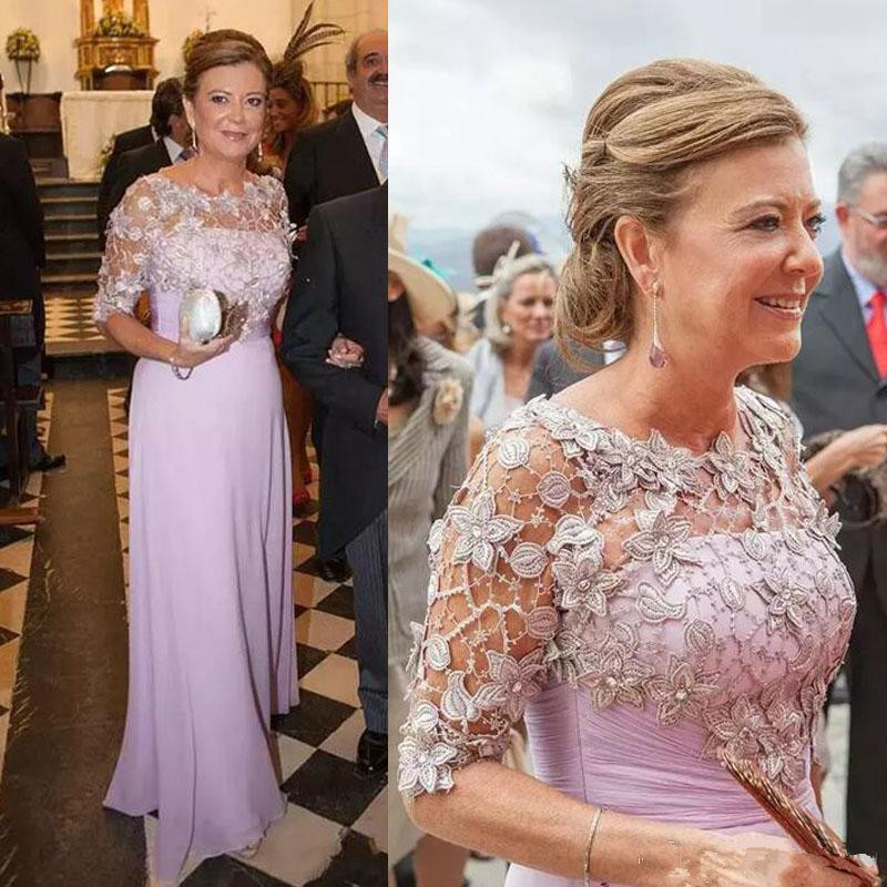 2019 women Elegant Lavender Chiffon Mother Of The Bride Dresses Illusion Half Sleeve Lace Floor Length Mother Of The Groom Dress Custom made
2019 women Elegant Lavender Chiffon Mother Of The Bride Dresses Illusion Half Sleeve Lace Floor Length Mother Of The Groom Dress Custom made