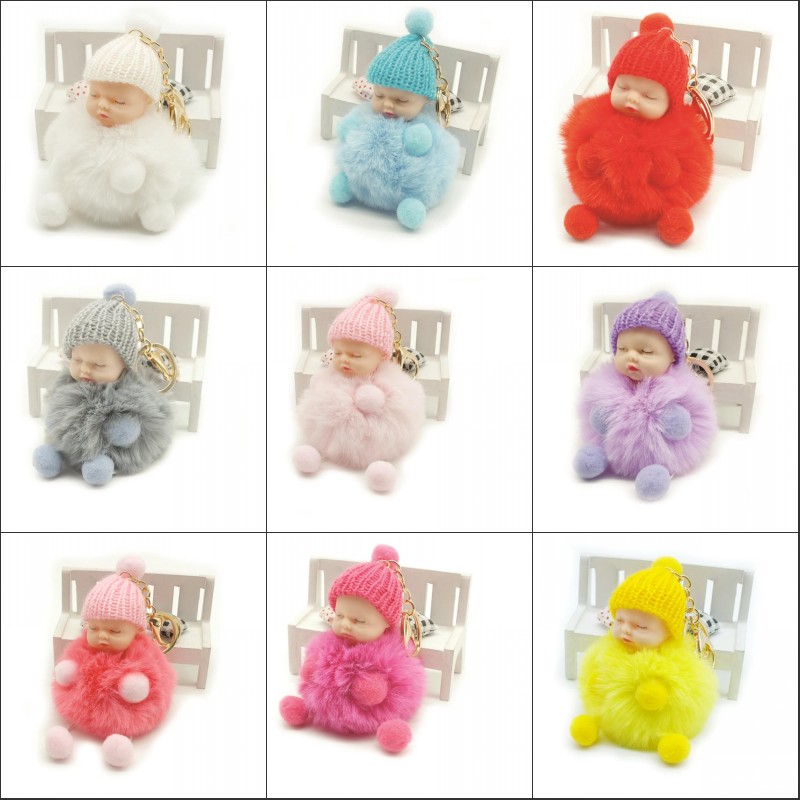 Sleeping Baby Doll Keychain foot hand doll Pompom Rabbit Fur Key Chain Car Keyring Key Holder Charm jewelry for women
Sleeping Baby Doll Keychain foot hand doll Pompom Rabbit Fur Key Chain Car Keyring Key Holder Charm jewelry for women