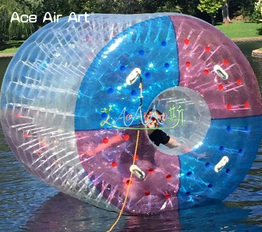 Summer high quality inflatable water ball roller funny roller ande zorbing water rolling ball for sale