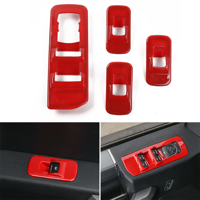 ABS Car Windows Lift Switch Panel Decoration Frame Cover For Ford F150 2015+ Auto Interior Accessories