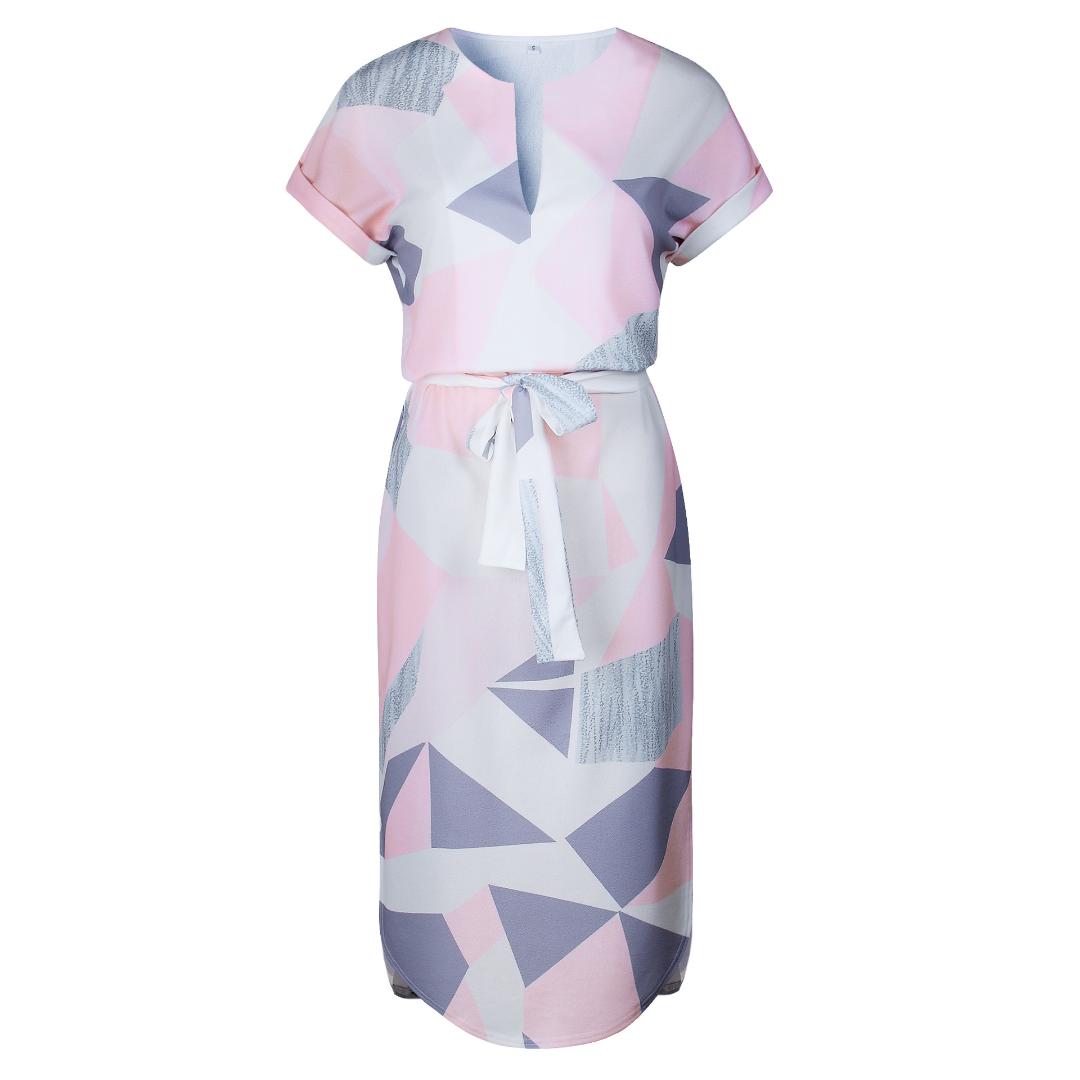 BIGGEST PROMOTION - 2018 Summer women dress V-neck Geometric Most popular dresses