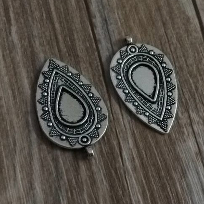 200 Pcs /lot Tear drop charms pendant antique silver tone 35x21 MM good for DIY craft
